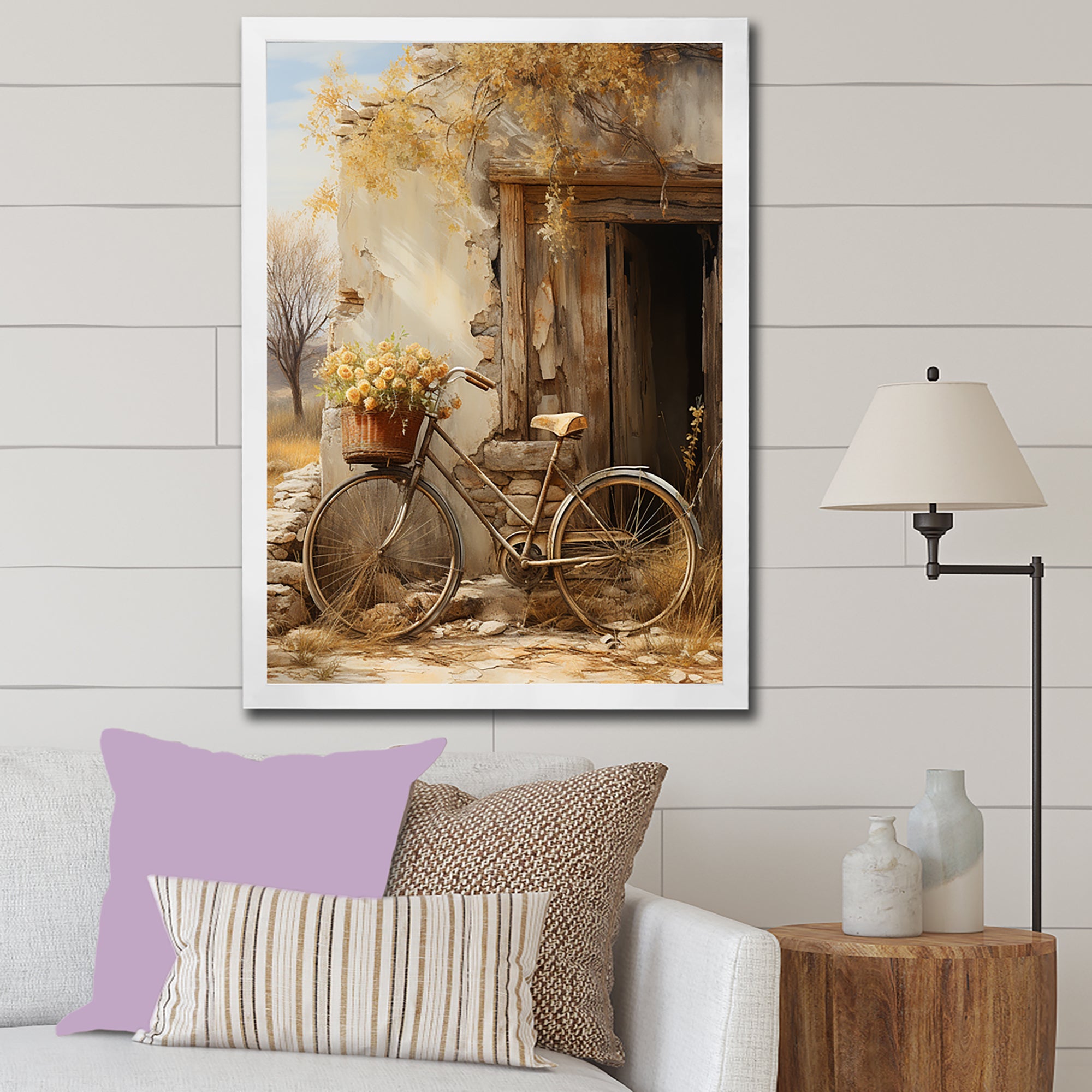 Olive Outing Vintage Bicycle - Bicycle Canvas Wall Art