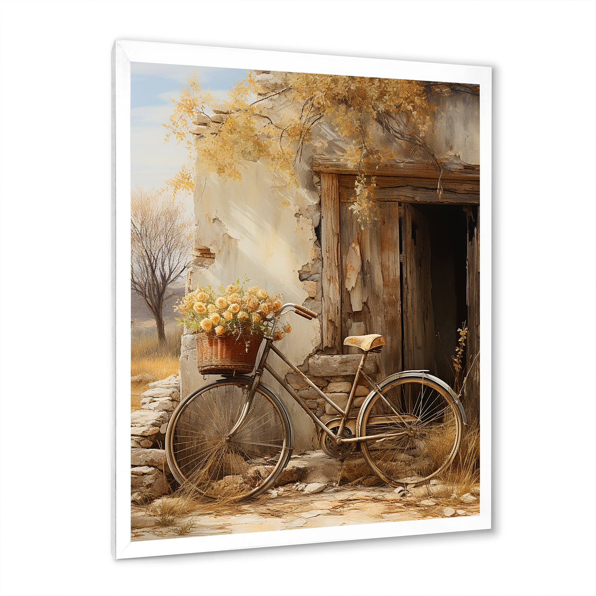 Olive Outing Vintage Bicycle - Bicycle Canvas Wall Art