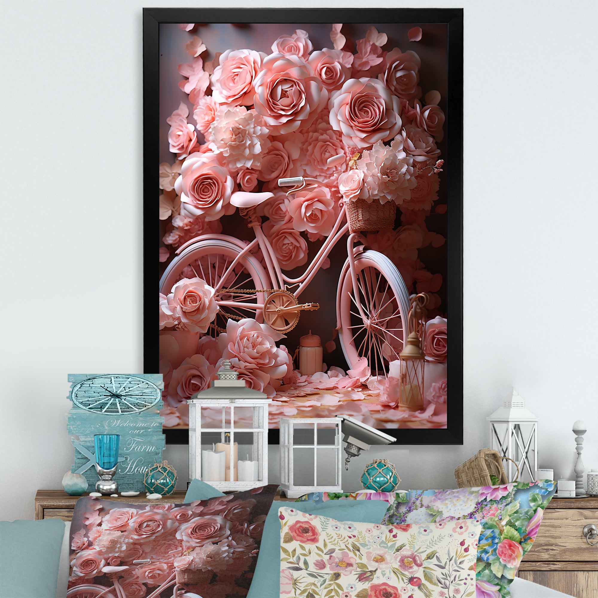 Bicycle Rose Reverie - Bicycle Canvas Wall Art