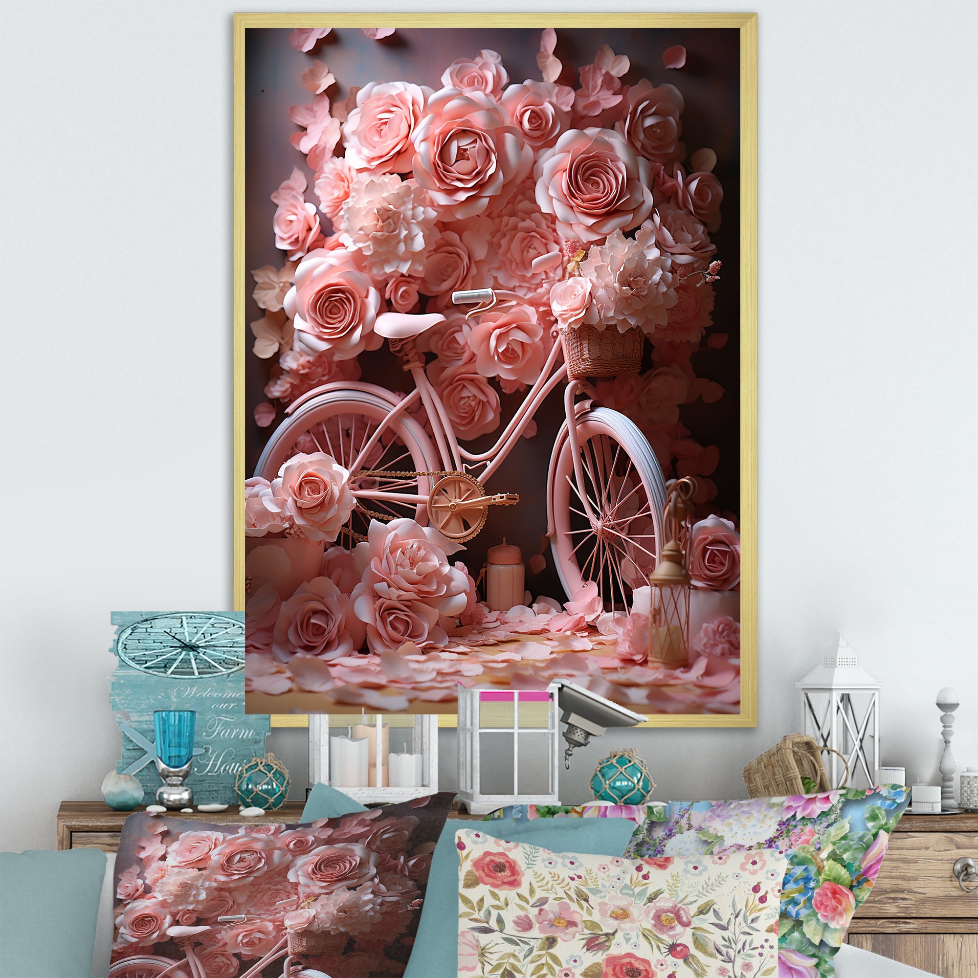 Bicycle Rose Reverie - Bicycle Canvas Wall Art