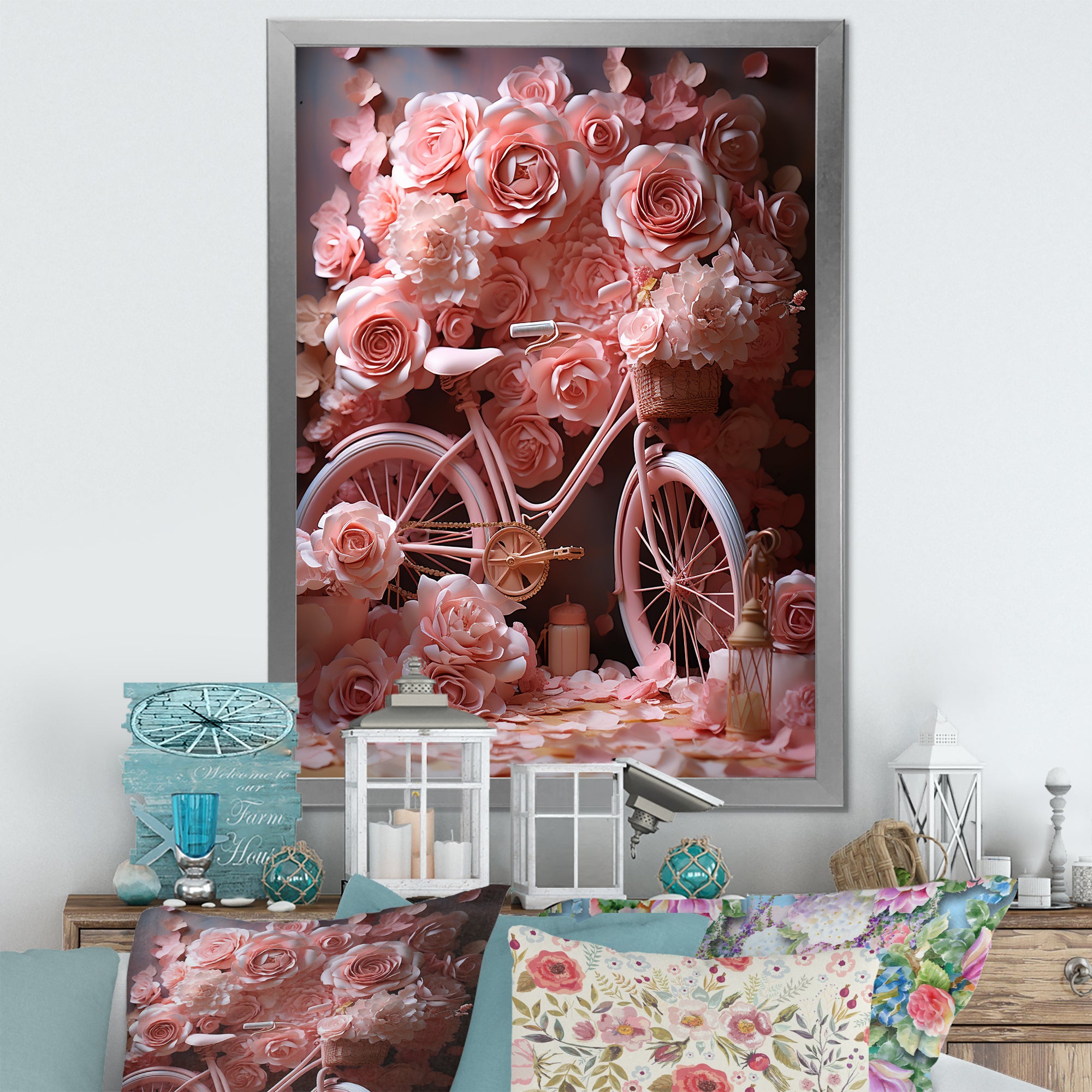 Bicycle Rose Reverie - Bicycle Canvas Wall Art