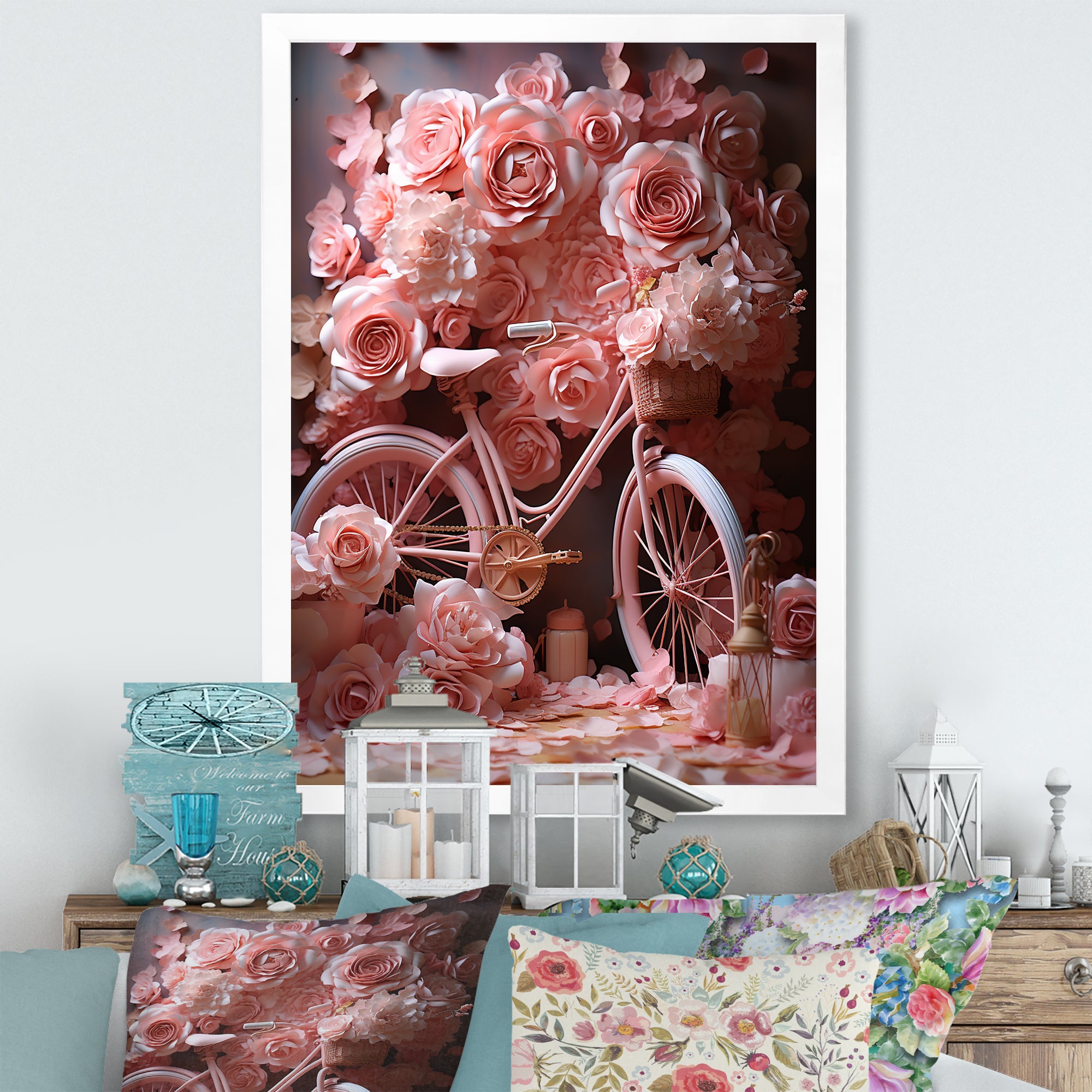 Bicycle Rose Reverie - Bicycle Canvas Wall Art