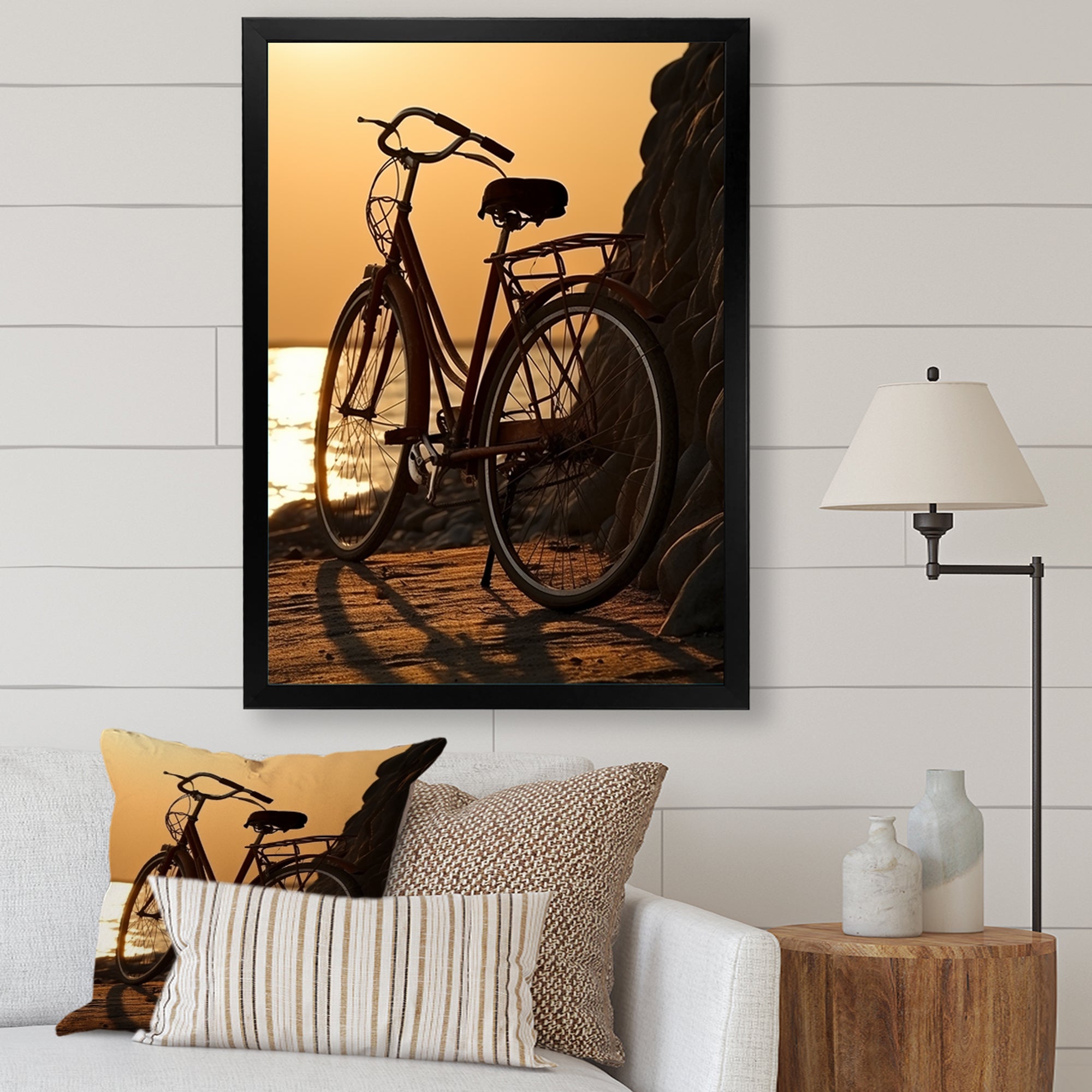 Sunset Spin - Bicycle Canvas Wall Art