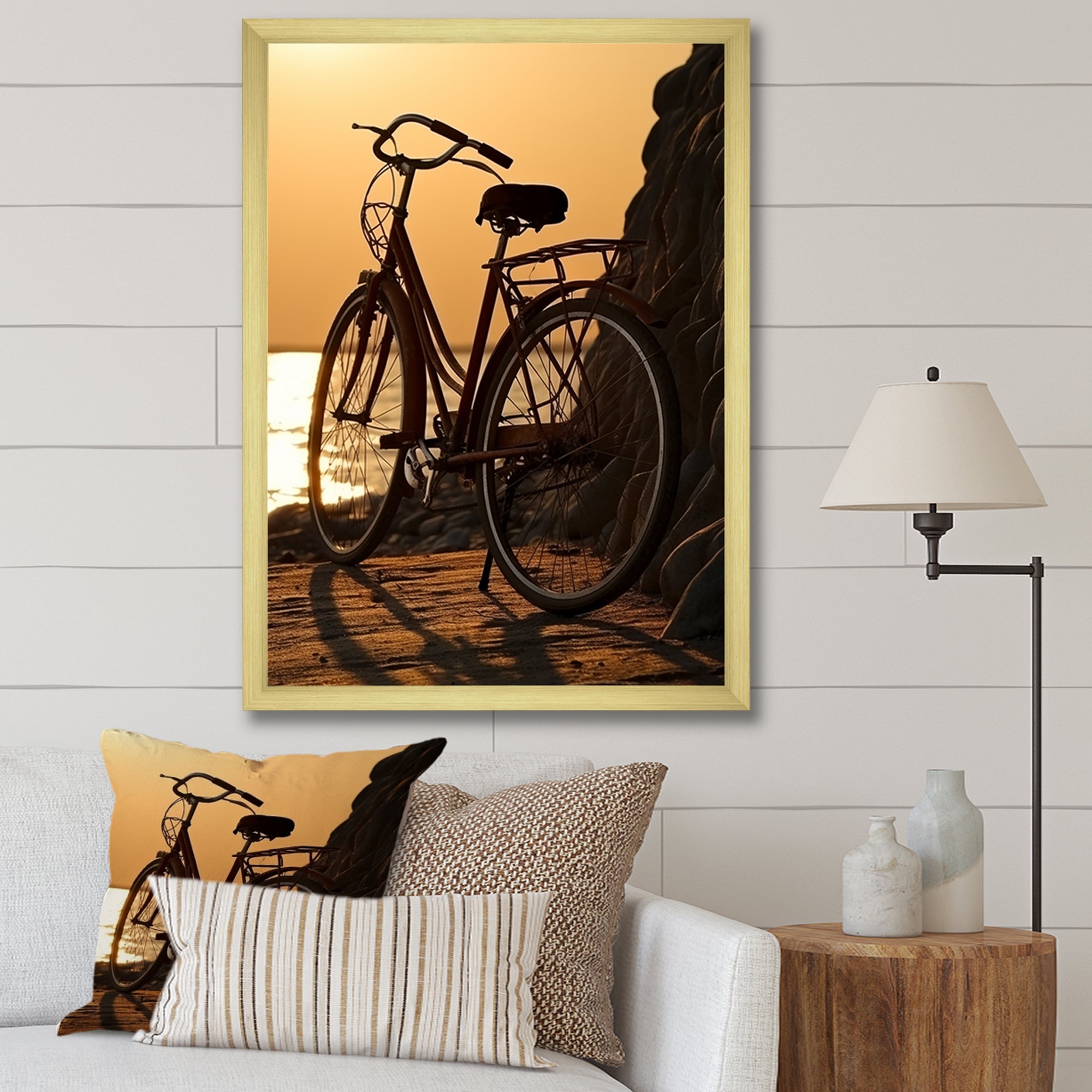 Sunset Spin - Bicycle Canvas Wall Art