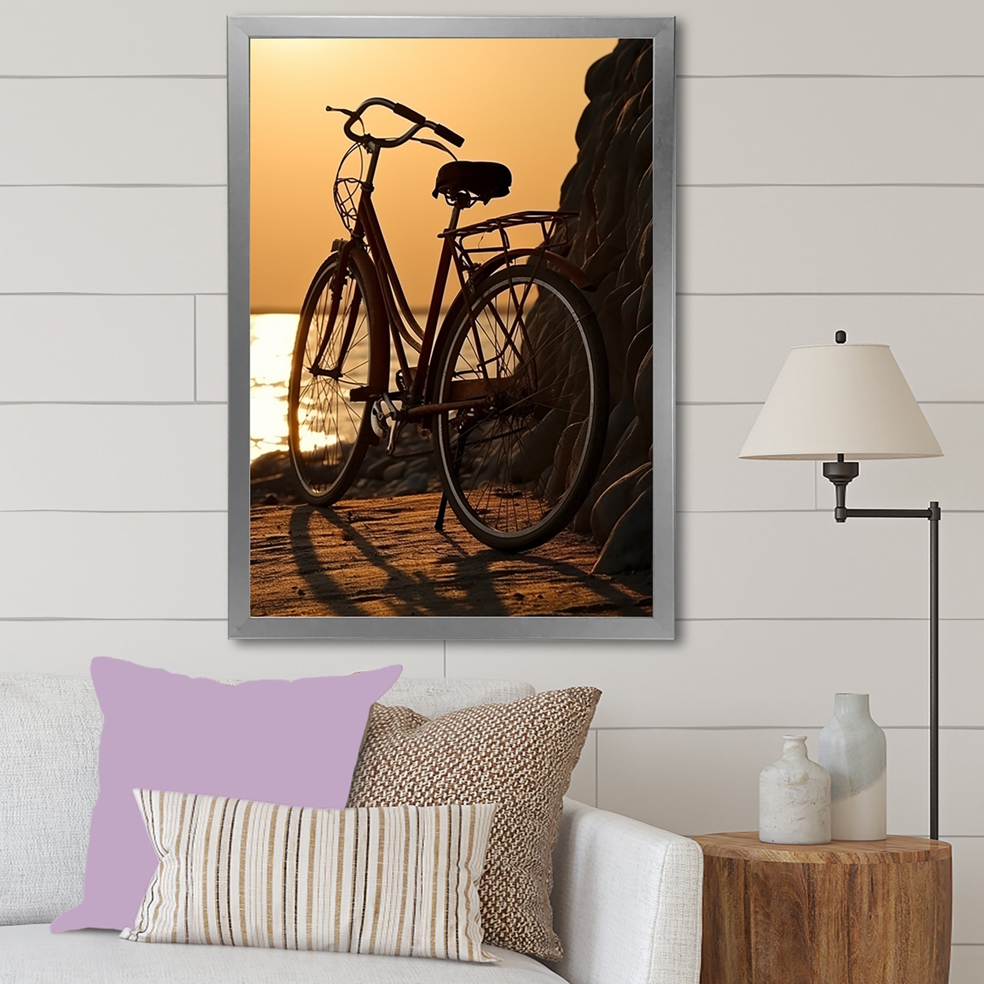 Sunset Spin - Bicycle Canvas Wall Art