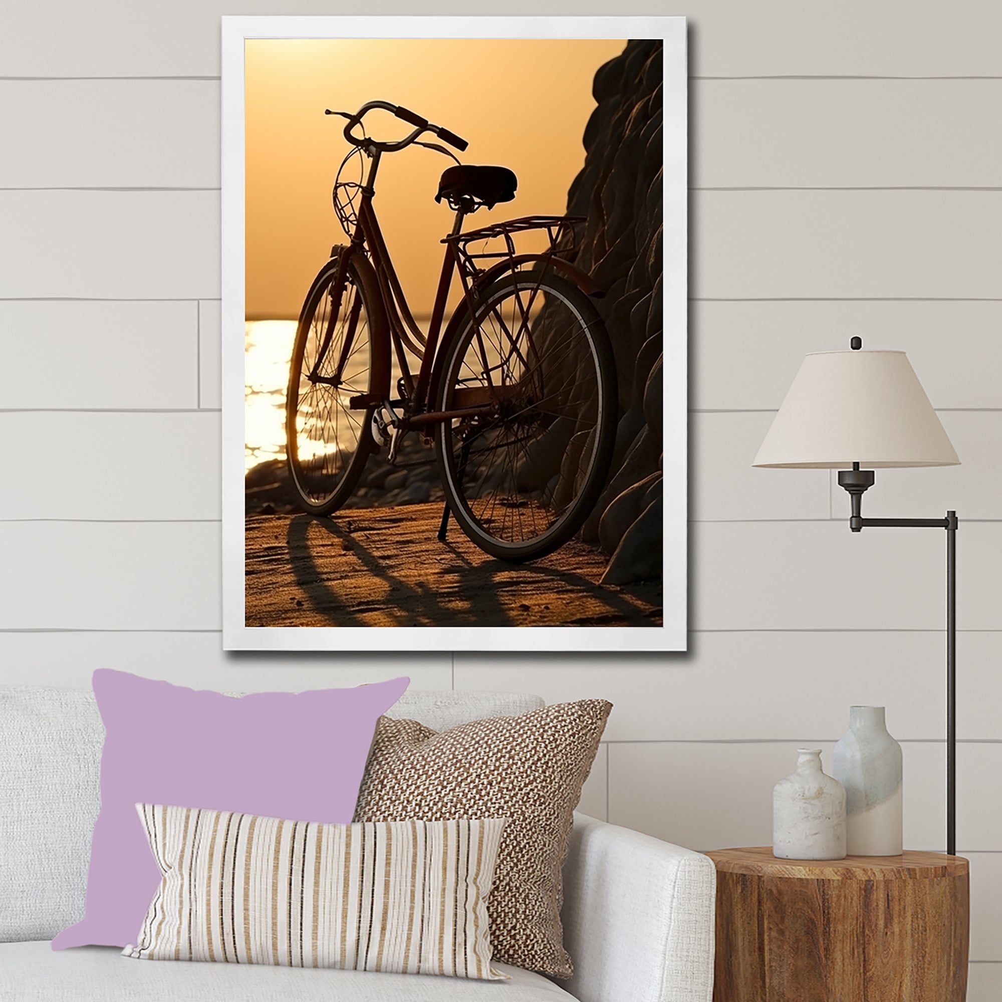 Sunset Spin - Bicycle Canvas Wall Art