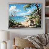 Turquoise Seaside Trek - Bicycle Canvas Wall Art