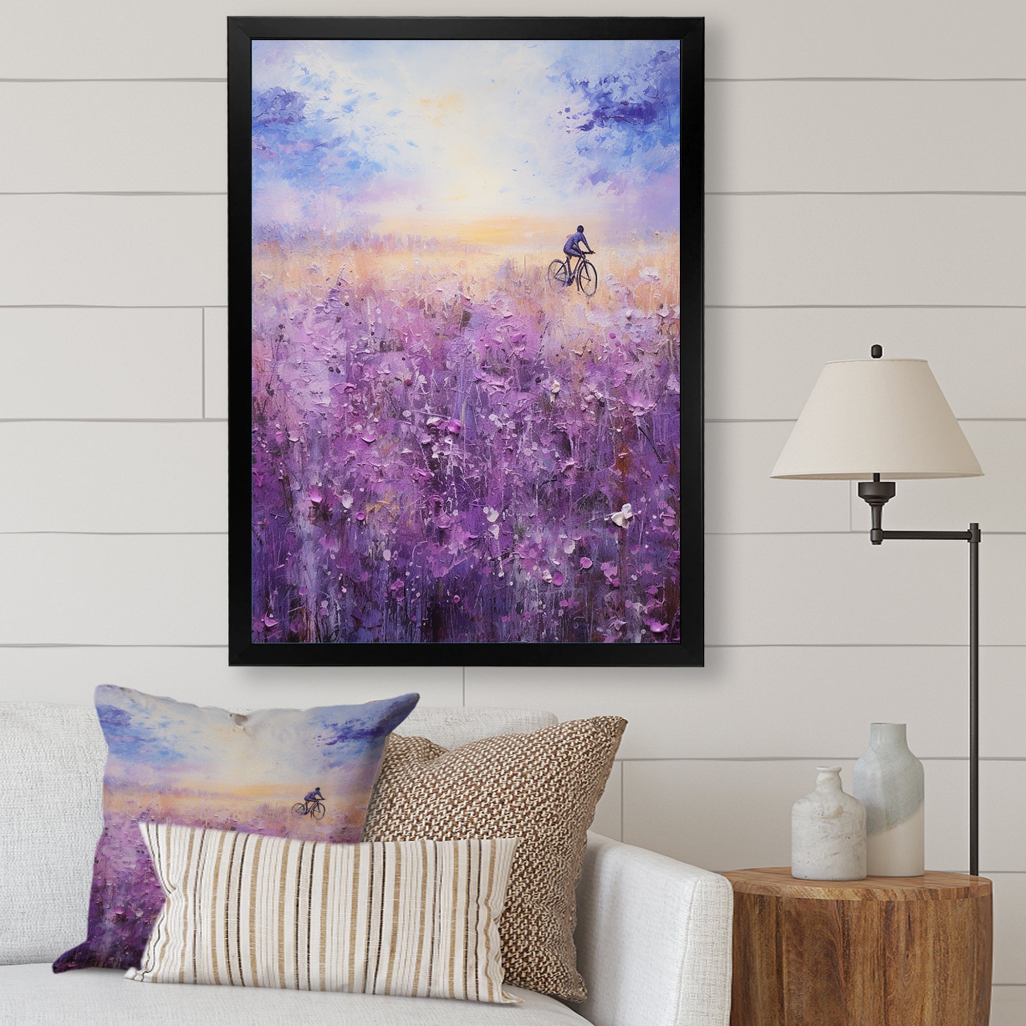 Violet Voyage - Bicycle Canvas Wall Art