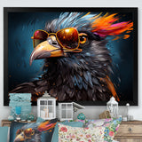 Cool Bird Abstract Aviators - Orange Bird Wall Art