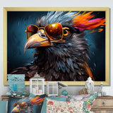 Cool Bird Abstract Aviators - Orange Bird Wall Art