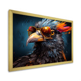 Cool Bird Abstract Aviators - Orange Bird Wall Art