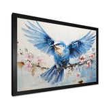 Blue Hues A Serene Scene Of Birds - Bird Large Canvas Wall Art