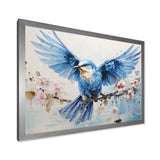 Blue Hues A Serene Scene Of Birds - Bird Large Canvas Wall Art