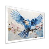 Blue Hues A Serene Scene Of Birds - Bird Large Canvas Wall Art