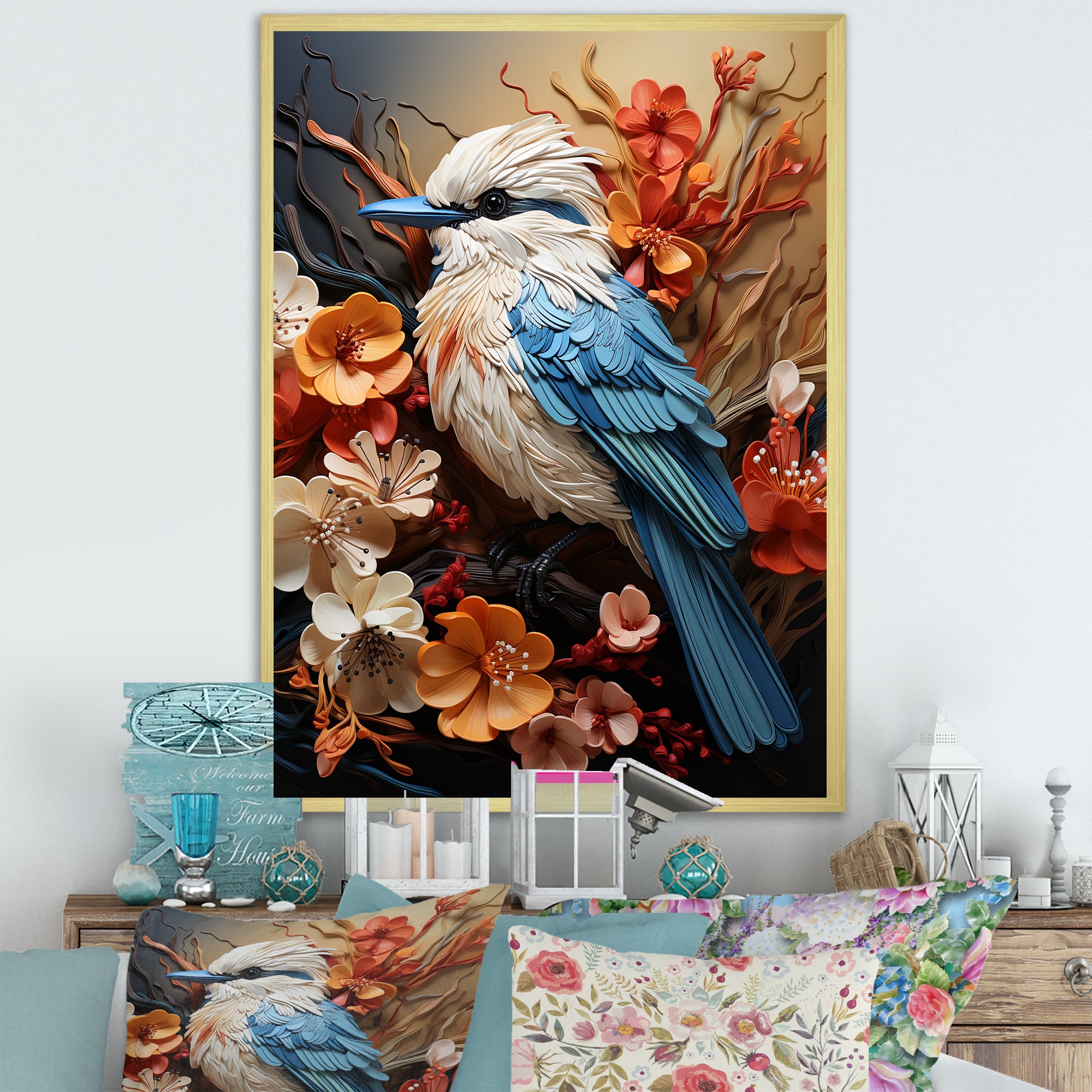 Bold Brushstrokes Convey The Freedom Of Birds - Bird Living Room Wall Art