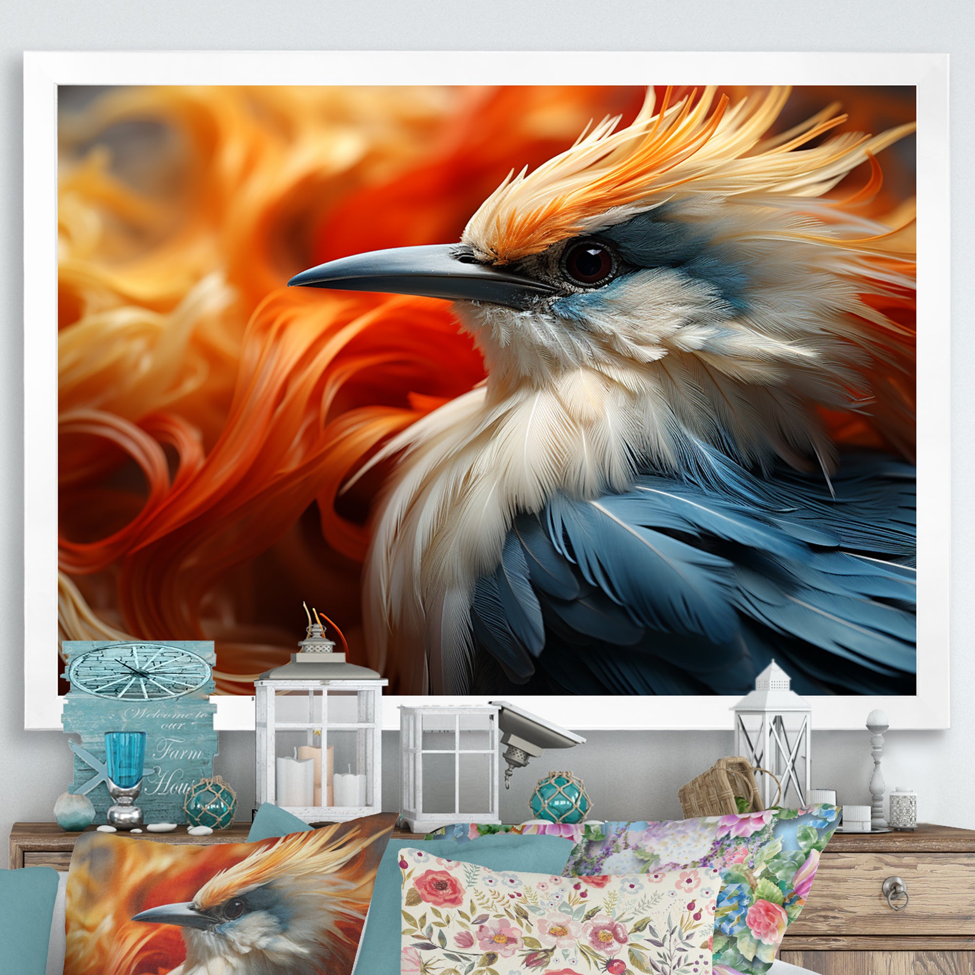 Ethereal Tones Form Abstract Wingspans - Bird Framed Canvas Art