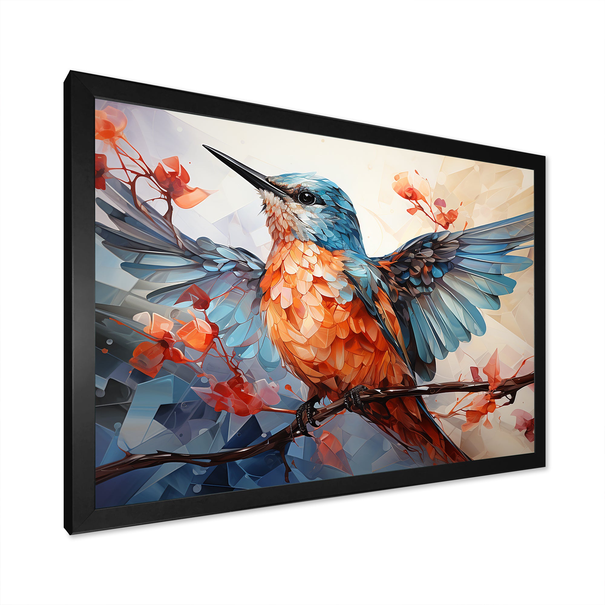 Geometric Birds In Cubist Skies - Bird Canvas Wall Art