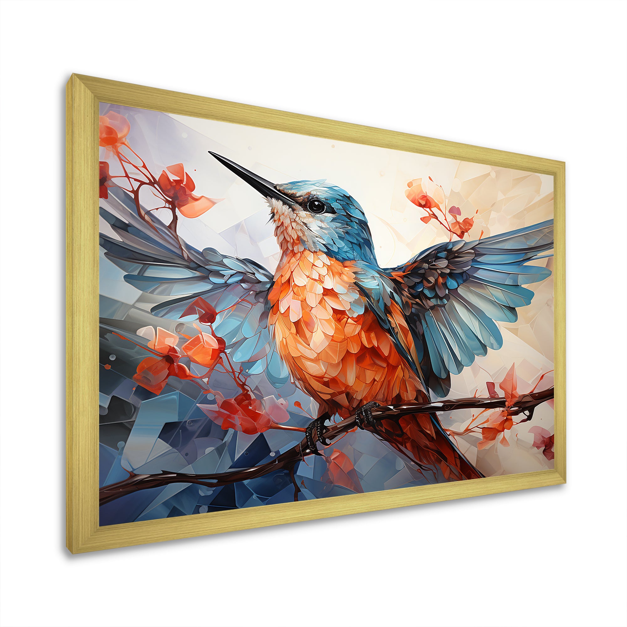 Geometric Birds In Cubist Skies - Bird Canvas Wall Art