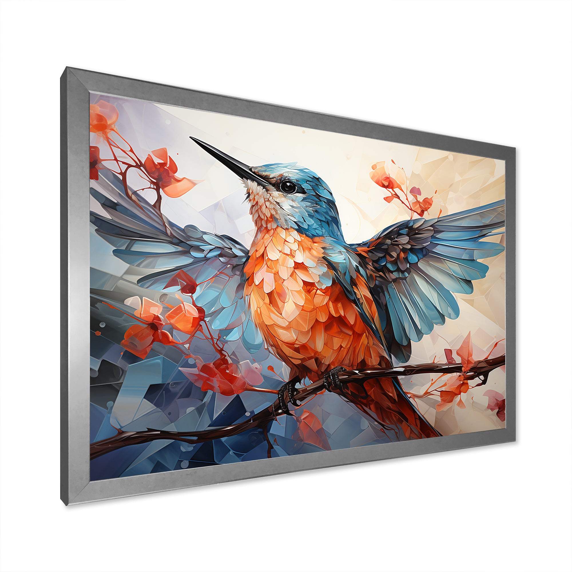 Geometric Birds In Cubist Skies - Bird Canvas Wall Art