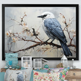 Misty Blue Ray Bird On Branch - Bird Wall Art Prints