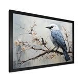 Misty Blue Ray Bird On Branch - Bird Wall Art Prints