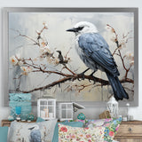 Misty Blue Ray Bird On Branch - Bird Wall Art Prints
