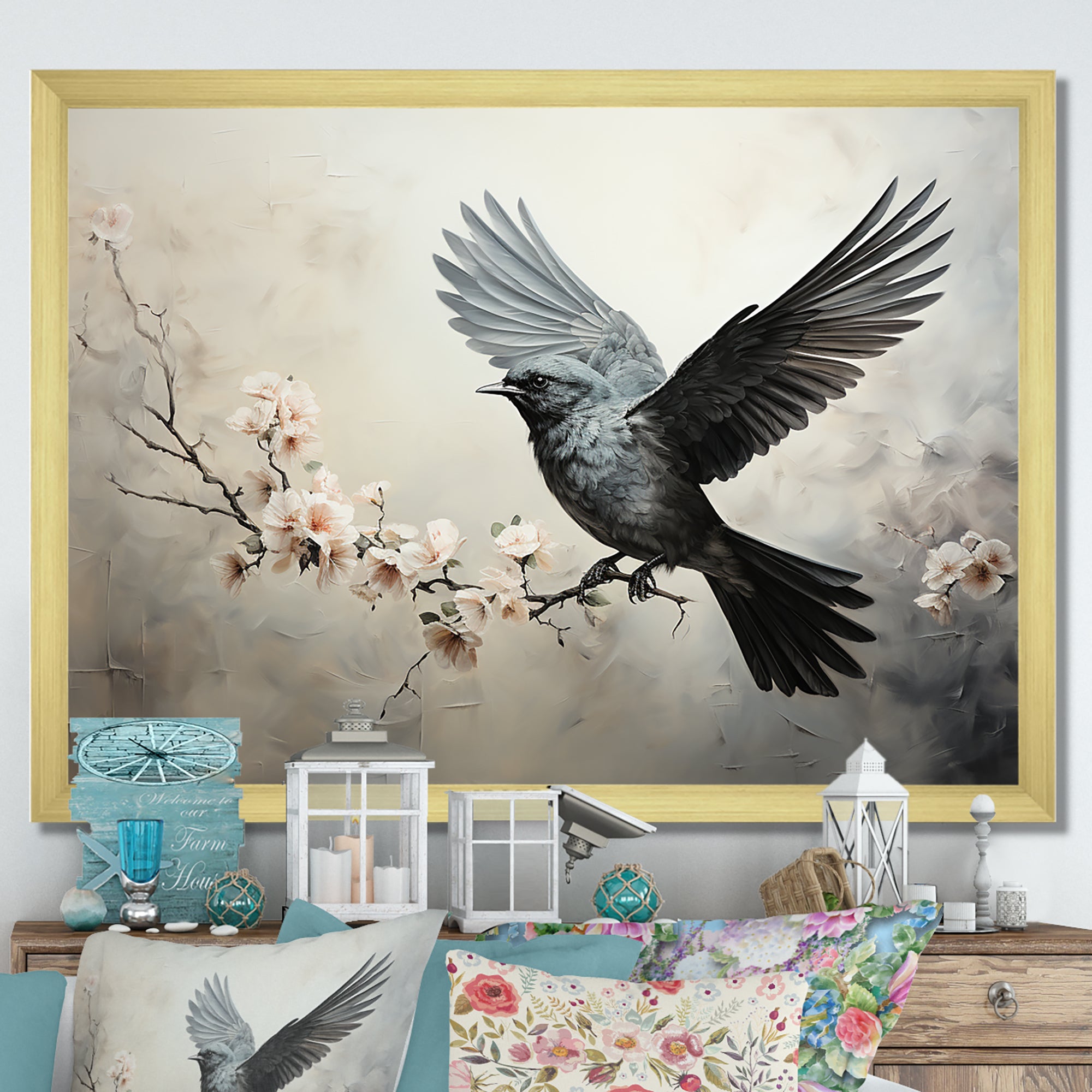 Minimalist Black Flight Of Bird - Bird Wall Art Prints