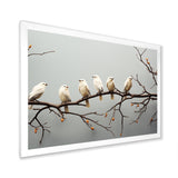Contemporary Flock Of Birds On Branch - Bird Home Decor Art