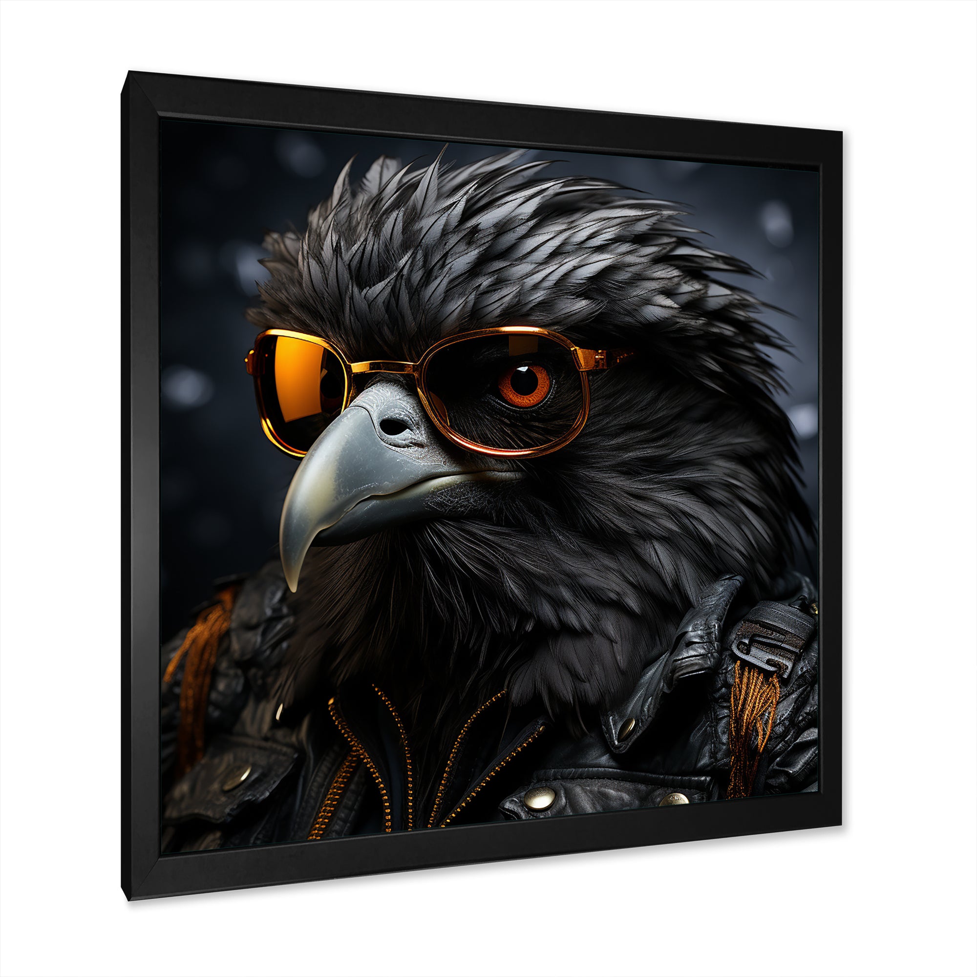 Cool Black Bird Noir Aviators - Bird Living Room Wall Art