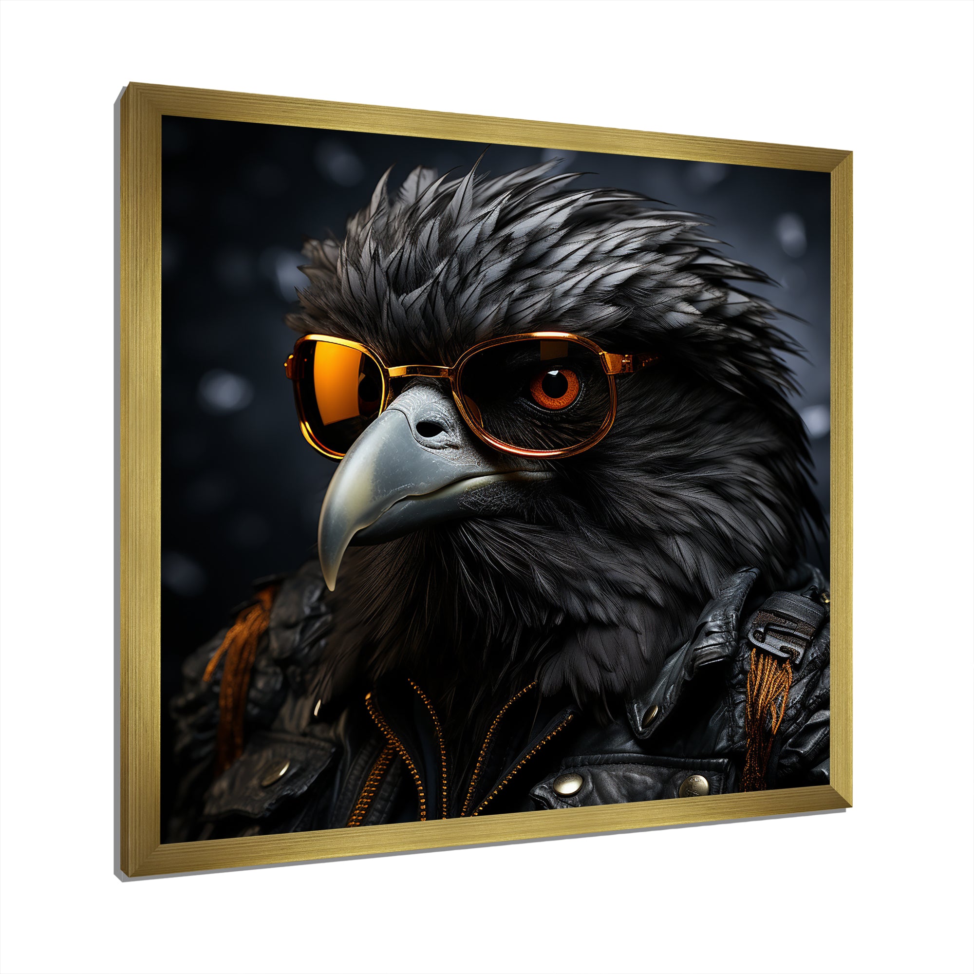 Cool Black Bird Noir Aviators - Bird Living Room Wall Art