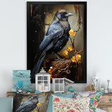 Noir Black Shadows Cast A Mysterious Ambiance - Bird Canvas Wall Art