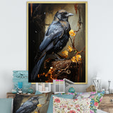 Noir Black Shadows Cast A Mysterious Ambiance - Bird Canvas Wall Art