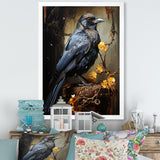 Noir Black Shadows Cast A Mysterious Ambiance - Bird Canvas Wall Art