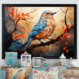 Warm Sunrise Hues An Expressionist Portrayal Bird - Beige Bird Wall Art