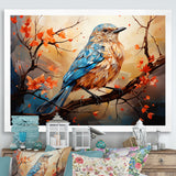Warm Sunrise Hues An Expressionist Portrayal Bird - Beige Bird Wall Art