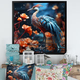 Watery Blues Heron - Bird Large Canvas Wall Art