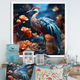 Watery Blues Heron - Bird Large Canvas Wall Art