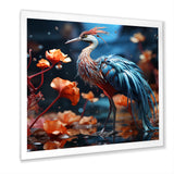 Watery Blues Heron - Bird Large Canvas Wall Art
