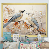 Minimalism Birds Paradise Floral Branch - Bird Floral Bedroom Wall Art