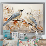 Minimalism Birds Paradise Floral Branch - Bird Floral Bedroom Wall Art