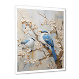 Minimalism Birds Paradise Cherry Blossoms - Bird Floral Canvas Wall Art