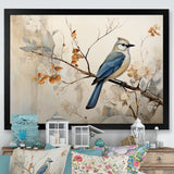 Minimalism Bird On Branch - Bird Floral Wall Decor