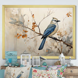 Minimalism Bird On Branch - Bird Floral Wall Decor