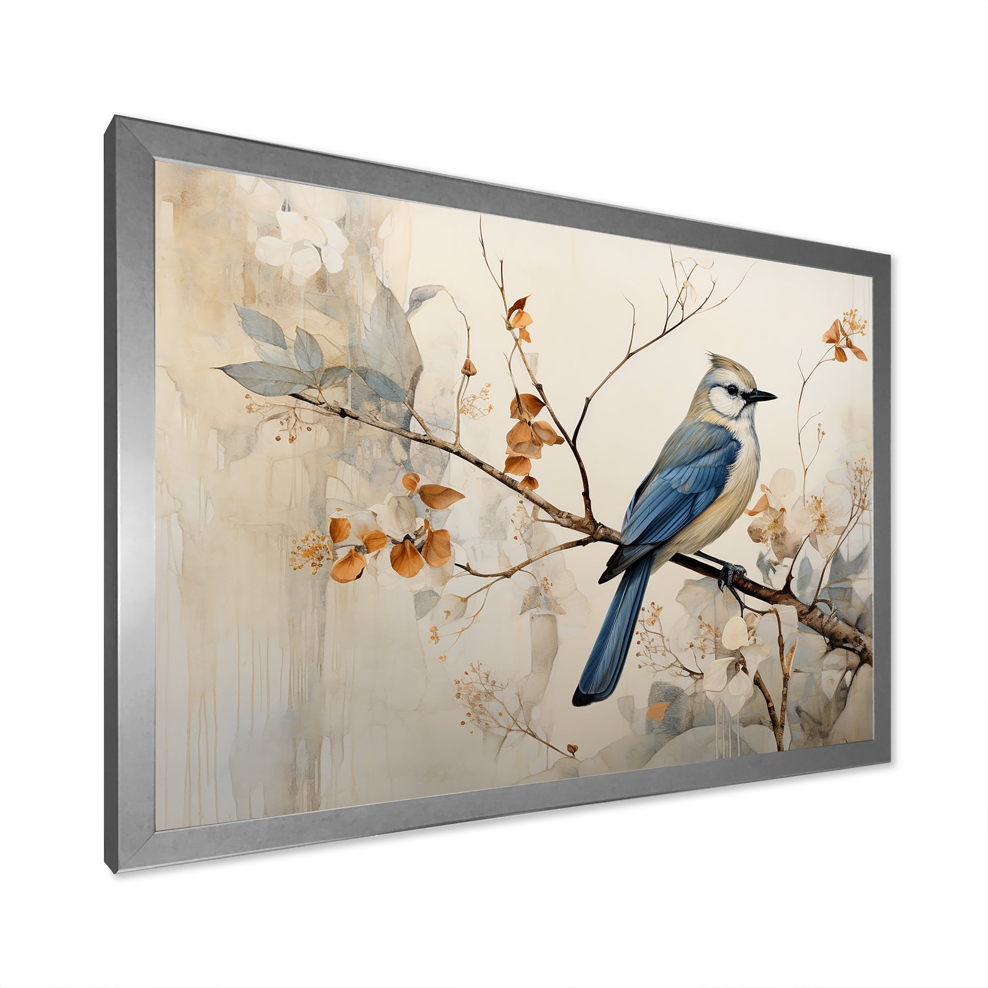 Minimalism Bird On Branch - Bird Floral Wall Decor