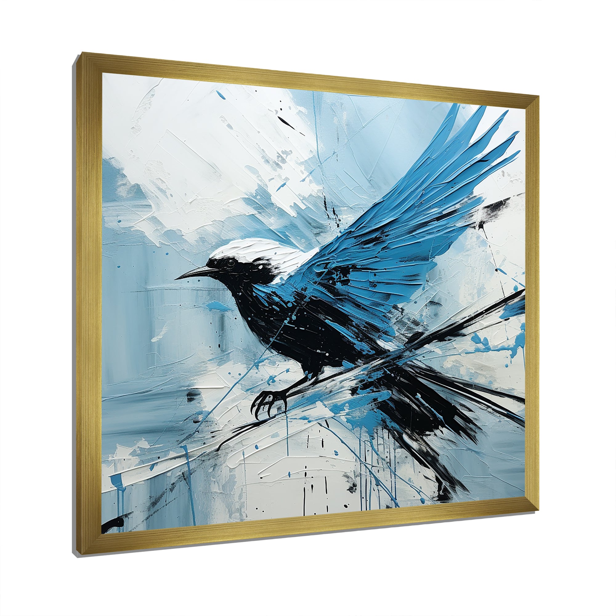 Blue Bird In Mix Of Colors - Bird Bedroom Wall Art