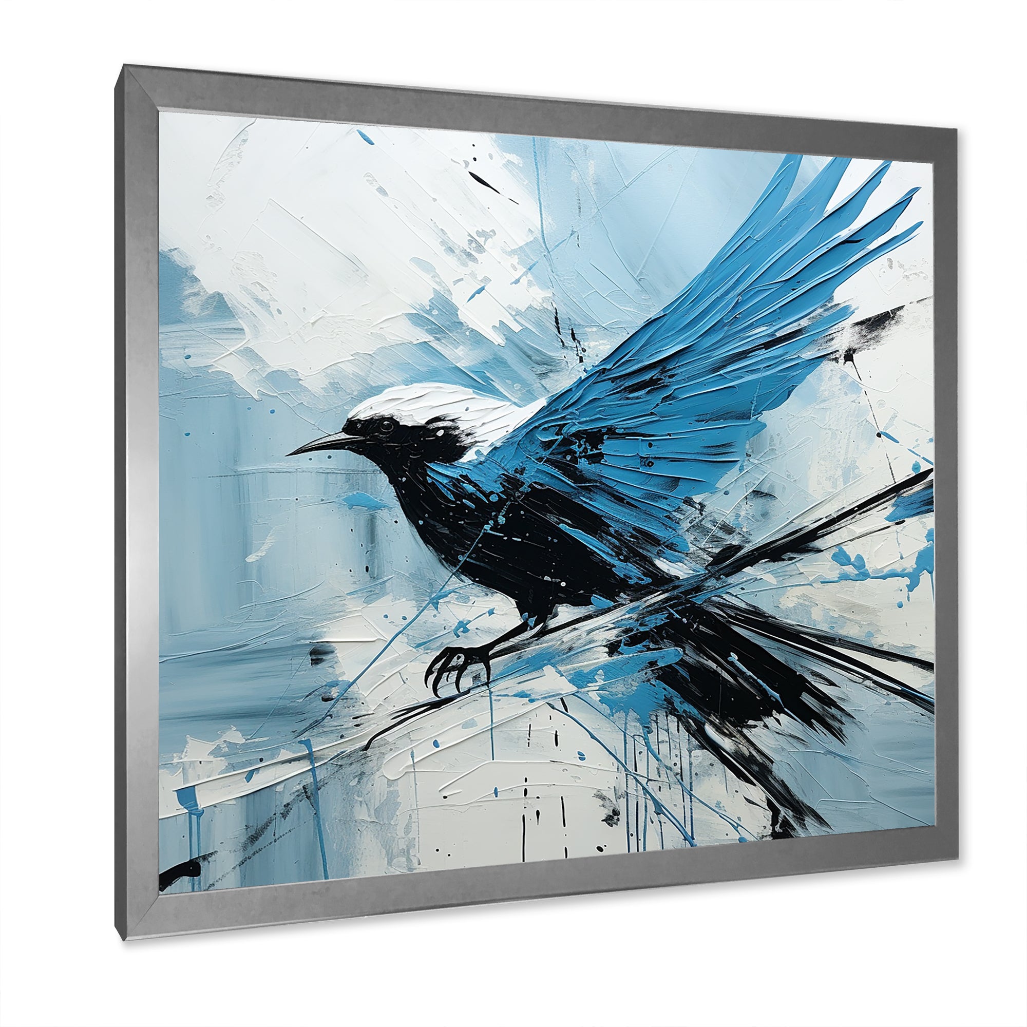 Blue Bird In Mix Of Colors - Bird Bedroom Wall Art