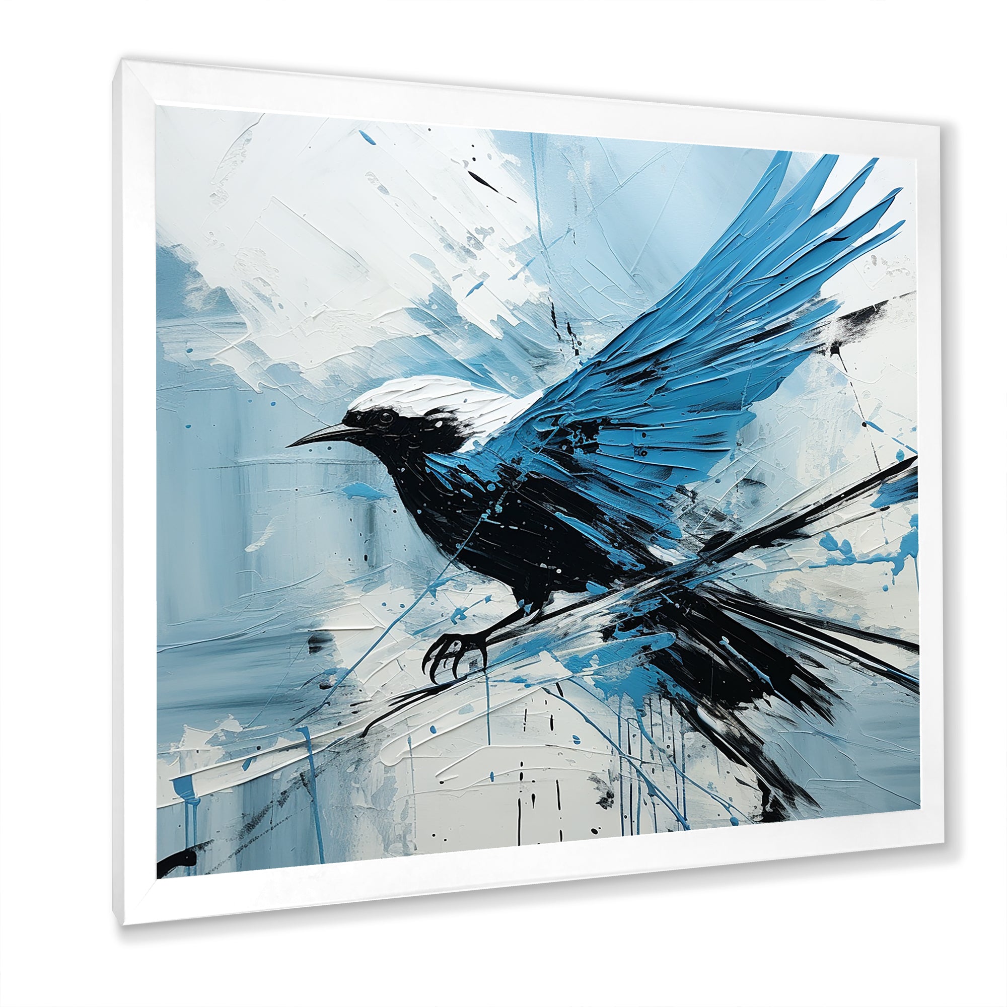 Blue Bird In Mix Of Colors - Bird Bedroom Wall Art