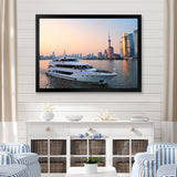 Yacht In Shanghai Bay - Boat Canvas Wall Art