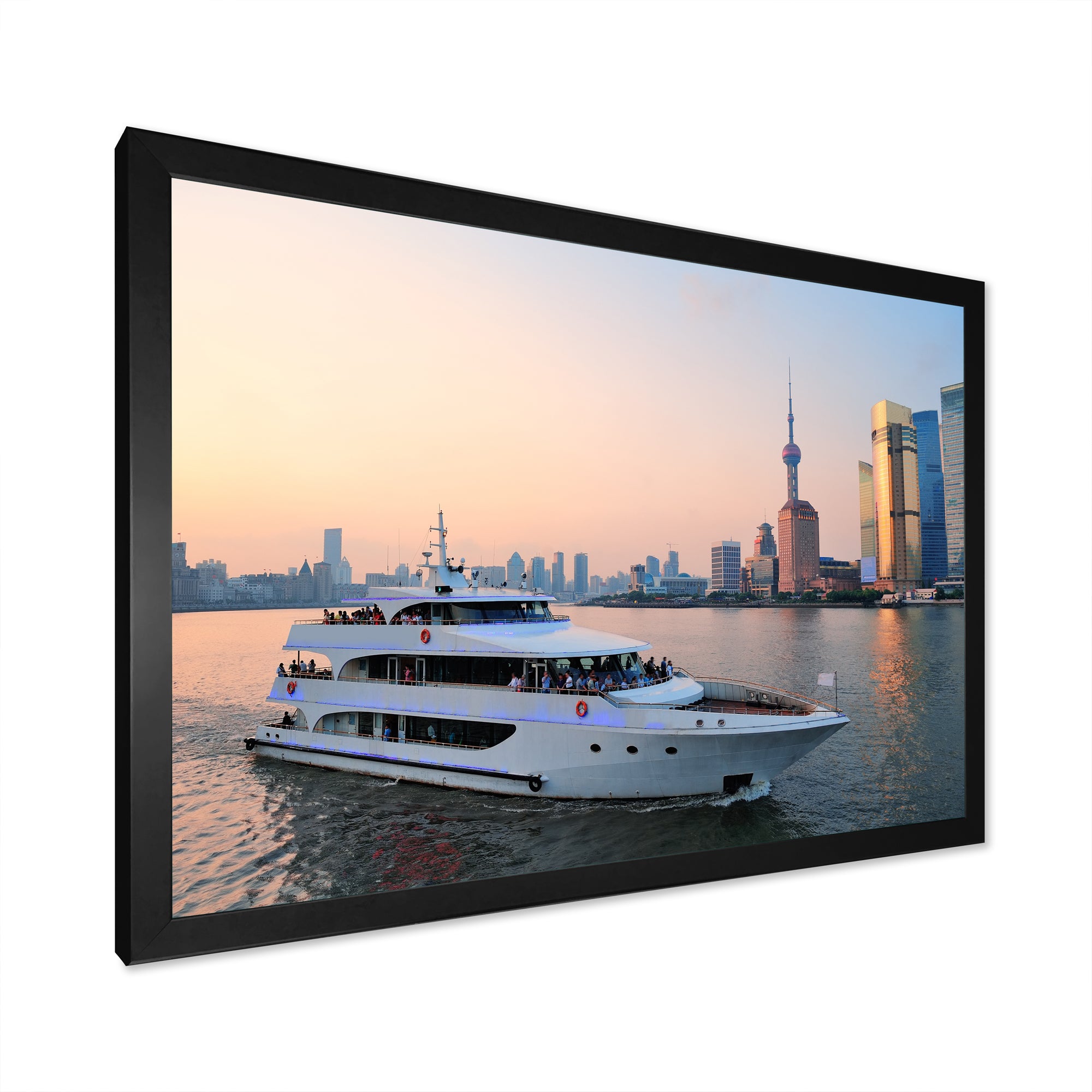 Yacht In Shanghai Bay - Boat Canvas Wall Art