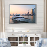 Yacht In Shanghai Bay - Boat Canvas Wall Art